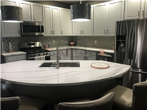 Calacatta Quartz Like Cambria Brittanica Colour for Countertop Island