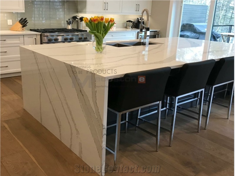 Calacatta Quartz Like Cambria Brittanica Colour for Countertop Island