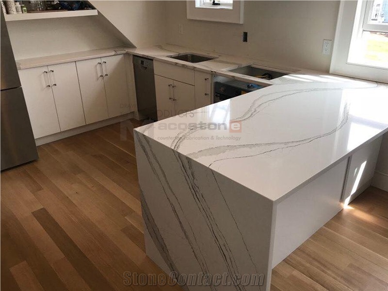 Calacatta Quartz Like Cambria Brittanica Colour for Countertop Island