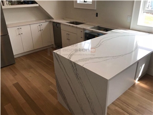 Calacatta Quartz Like Cambria Brittanica Colour for Countertop Island