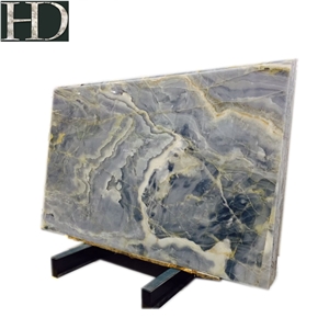 Blue Natural Onyx Stone Top Big Size Blue Onyx Slab for Background