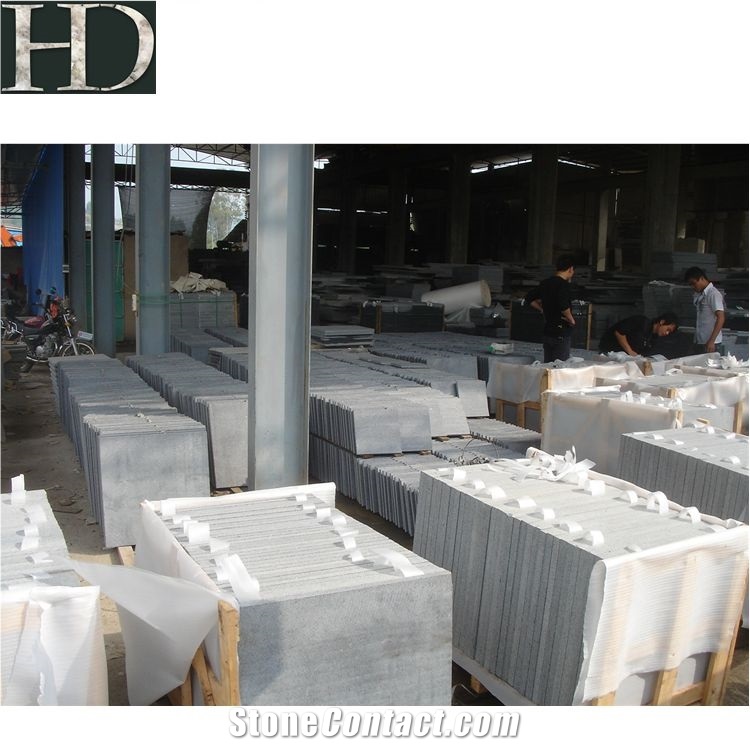 China G654 Dark Grey Granite Flamed G654 Granite Floor Tiles