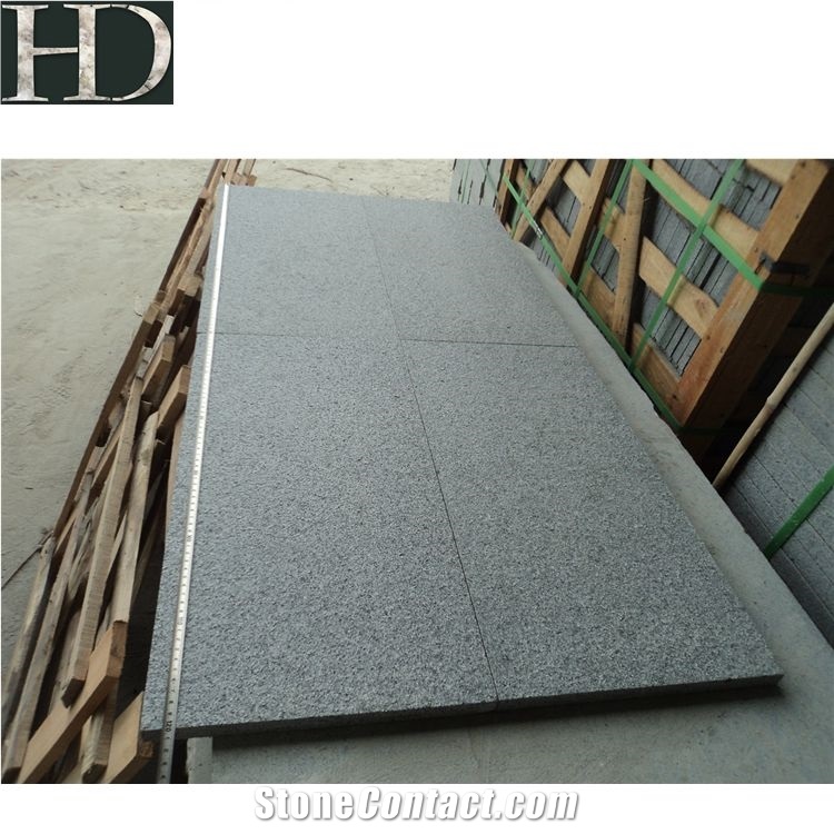 China G654 Dark Grey Granite Flamed G654 Granite Floor Tiles