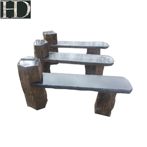 Granite Outdoor Stone Bench Volcanic Rocks Column Bench