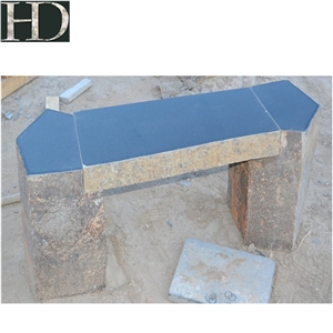 Granite Outdoor Stone Bench Volcanic Rocks Column Bench