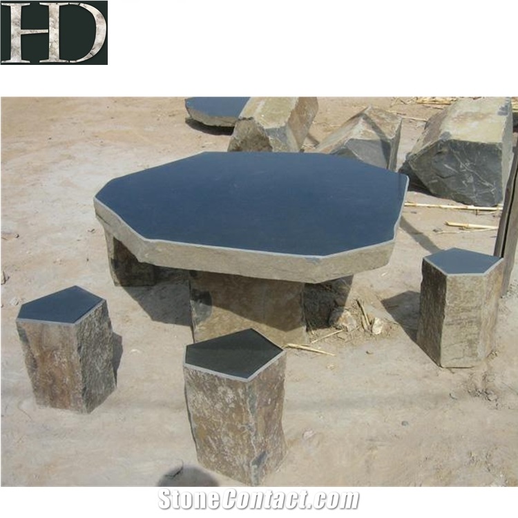 Granite Outdoor Stone Bench Volcanic Rocks Column Bench