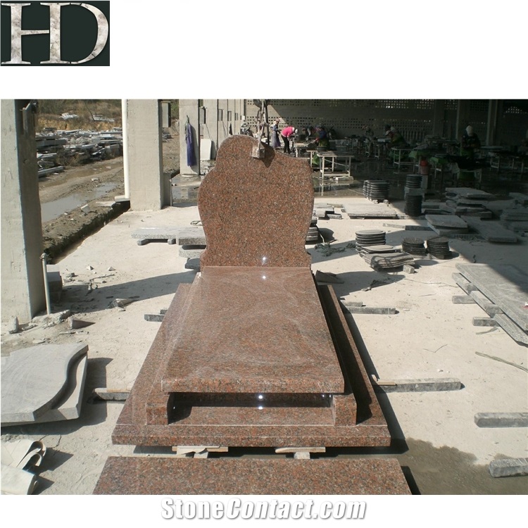 Monument Granite Headstones Maple Red Granite Tombstone for Poland