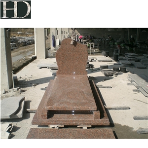 Monument Granite Headstones Maple Red Granite Tombstone for Poland