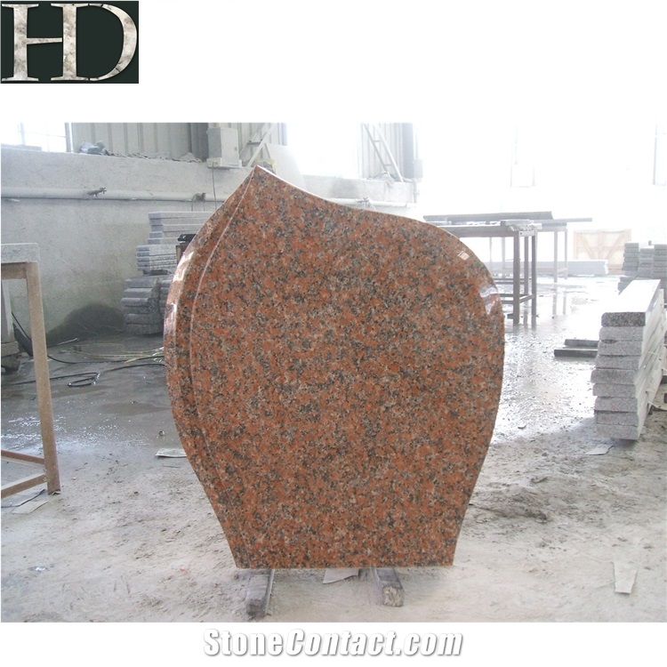 Monument Granite Headstones Maple Red Granite Tombstone for Poland