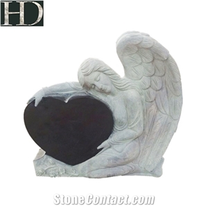 Monument Headstone Black Granite Angel Tombstone for Usa Market