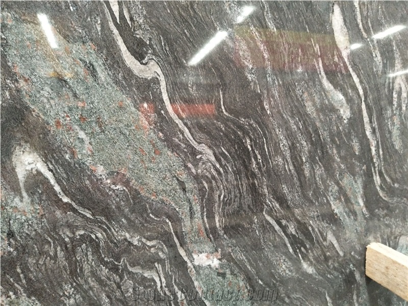 Multicolour Grain Green Grey Granite Slabs,Karcher Grey Granite Tiles
