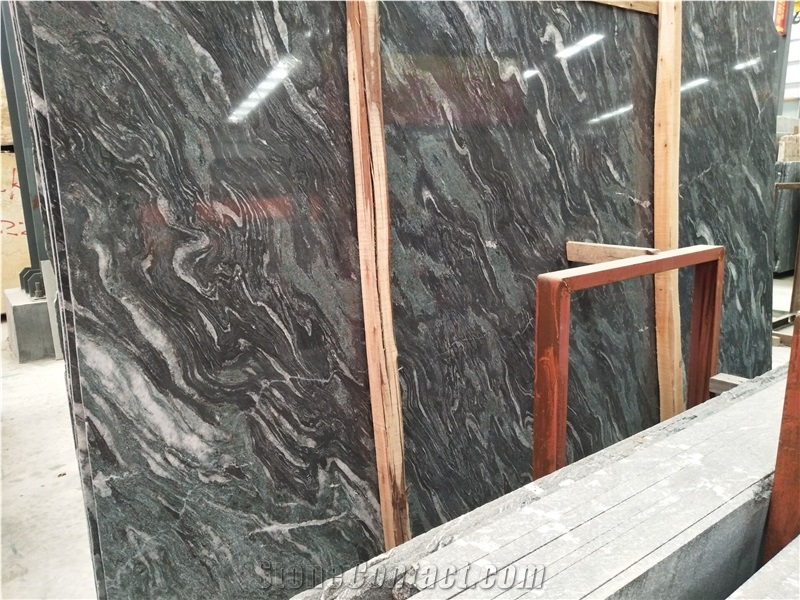 Multicolour Grain Green Grey Granite Slabs,Karcher Grey Granite Tiles