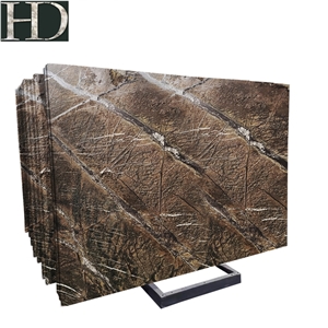 Rainforest Brown Marble Slab, Antique Finish Marble Slab Rainforest Brown Marble Slab, Antique Finish Marble Slab