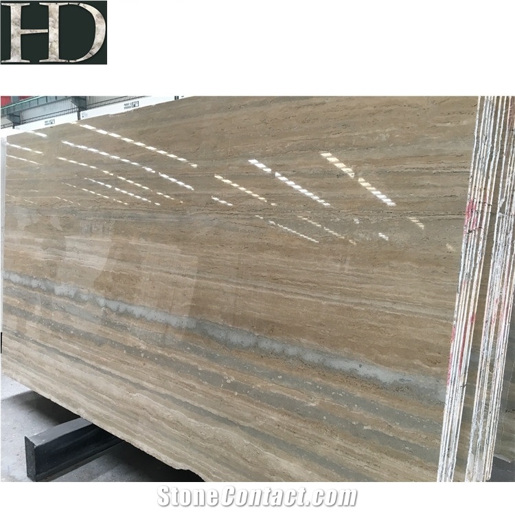 Top Quality Natural Stone Slab Italy Silver Grey Travertine Slab