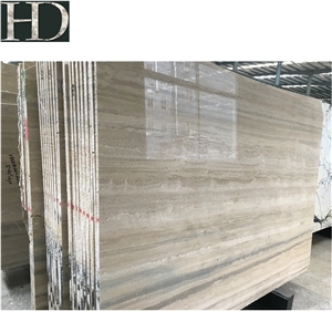 Top Quality Natural Stone Slab Italy Silver Grey Travertine Slab