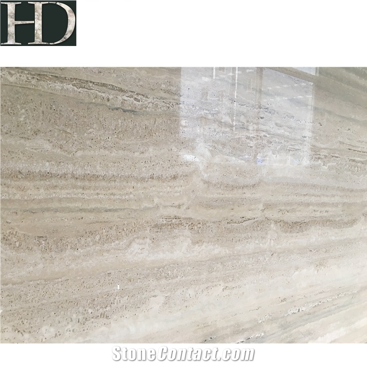 Top Quality Natural Stone Slab Italy Silver Grey Travertine Slab
