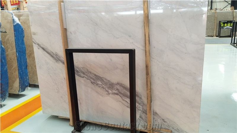 Venus White Marble Grey Veins White Marble Slab for Interior