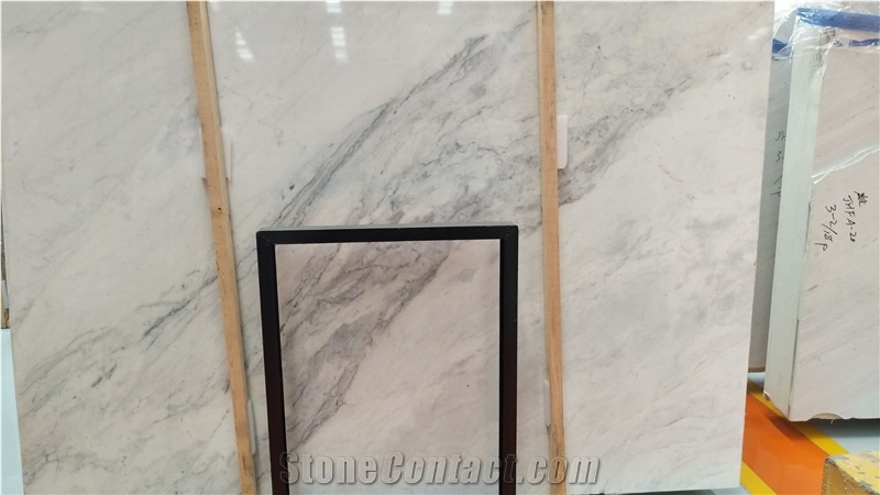 Venus White Marble Grey Veins White Marble Slab for Interior