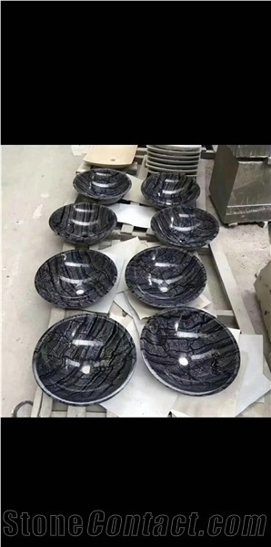 Chinese Black Wooden Marble Slab and Cut to Size