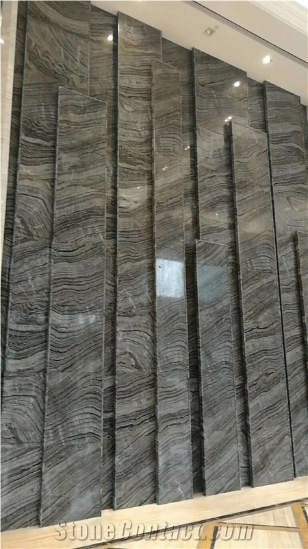 Chinese Black Wooden Marble Slab and Cut to Size