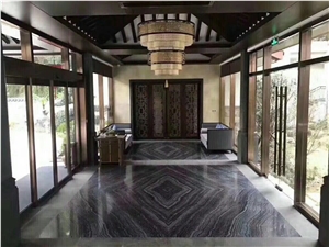 Chinese Black Wooden Marble Slab and Cut to Size