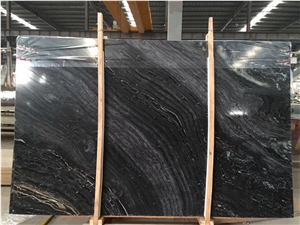 Classic Tea Tree Black Marble Slab ,Black Wooden Marble Slab
