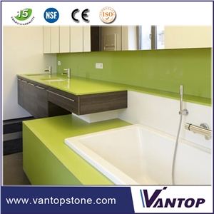 Pure Green Quartz Stone Slab