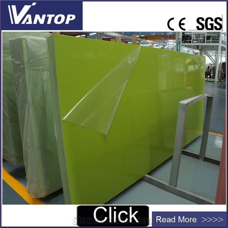 Pure Green Quartz Stone Slab