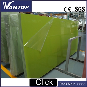Pure Green Quartz Stone Slab