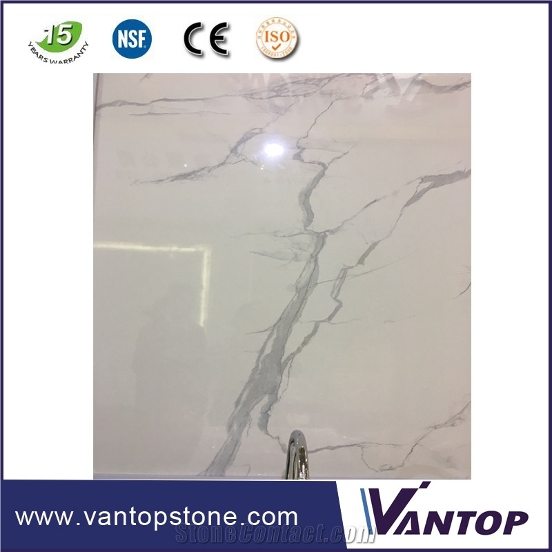 White Calacatta Prime Stone Slab Engineered Marble