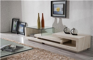 Beige Limestone Tv Table Stand,Interior Furniture Tables for Living