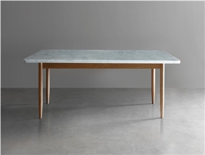 Bianco Carrara Marble Table Living Room Stone Furniture,Modern Style Tabletop