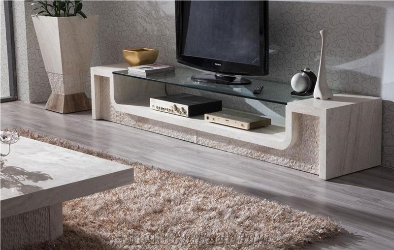 Bianco Carrara Marble Table Living Room Stone Furniture,Modern Style Tabletop