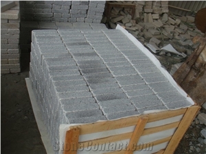Bianco Crystal Grey Sesame G603 Granite Cube Stone Paver,Cobble Stone