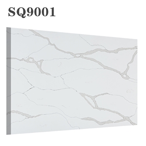 White Calacatte Artificial Quartz Stone with Solid Surface for Top