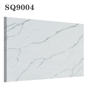 White Calacatte Artificial Quartz Stone with Solid Surface for Top