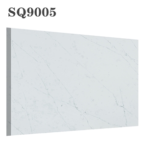 White Calacatte Artificial Quartz Stone with Solid Surface for Top