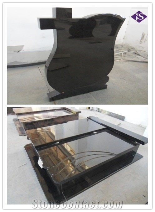 Europe Style Granite Stone Grave Tombstone/Monument, Blackmemorials