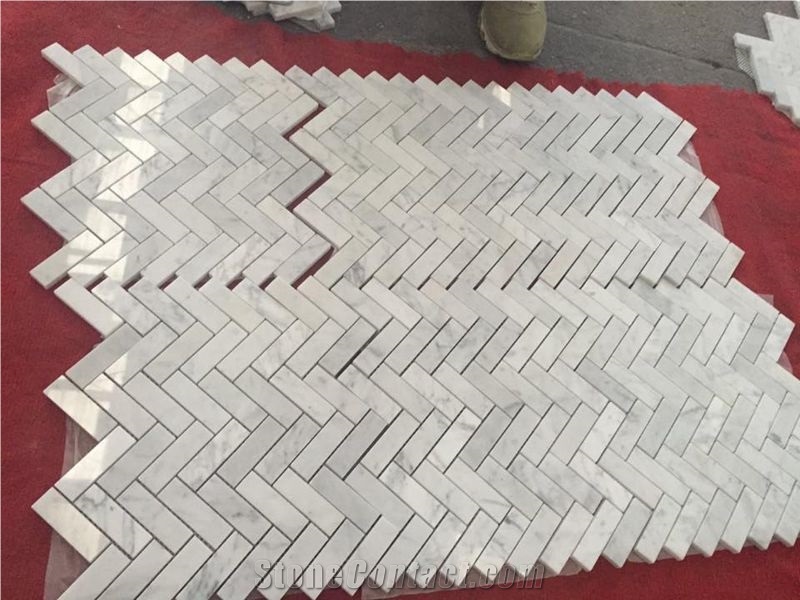 Bianco Carrara White Marble Mosaic for Interior Stone Decoration