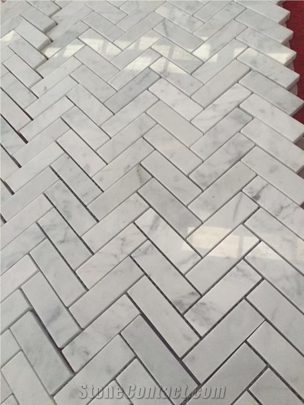 Bianco Carrara White Marble Mosaic for Interior Stone Decoration