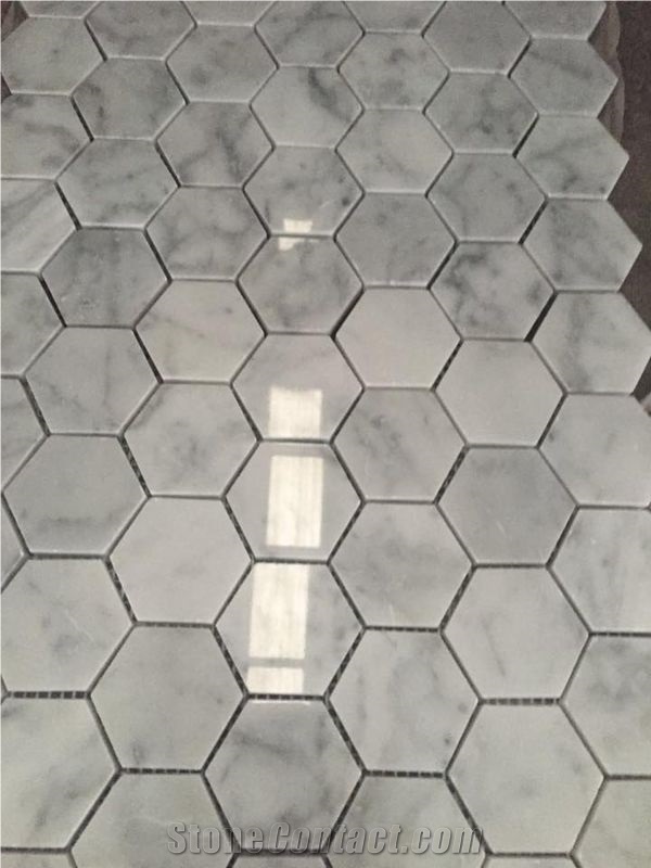 Bianco Carrara White Marble Mosaic for Interior Stone Decoration