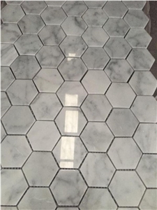 Bianco Carrara White Marble Mosaic for Interior Stone Decoration