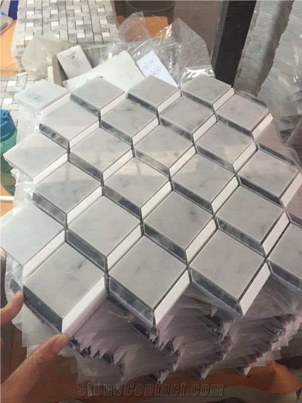 Bianco Carrara White Marble Mosaic for Interior Stone Decoration