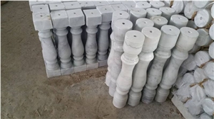 Guangxi White Marble Staircase Handrails, Marble Balustrade Railings