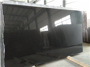 Polished Indian Black Granite Big Slabs, Black Pearl Granite Big Slabs