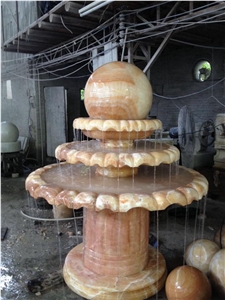 Rolling Sphere Garden Fountains, Honey Oynx Fountain Ball
