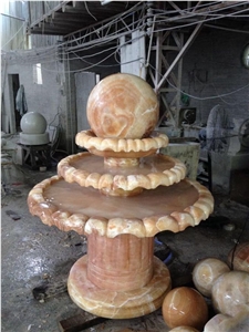 Rolling Sphere Garden Fountains, Honey Oynx Fountain Ball