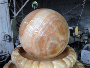 Rolling Sphere Garden Fountains, Honey Oynx Fountain Ball