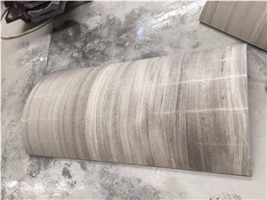 Wooden Grey Marble Column Base, Grey Vein Marble Pillars, Wood Grain Grey Marble Pillars