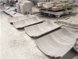 Wooden Grey Marble Column Base, Grey Vein Marble Pillars, Wood Grain Grey Marble Pillars